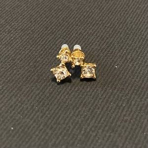 Gold Crystal Stud Earrings